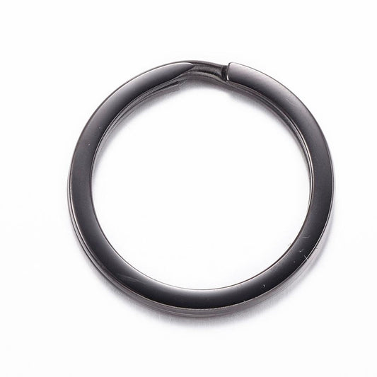 J255 - 5 pcs. 304 Stainless Steel Gunmetal Split Rings Key Rings - 25mm (1 inch) - Hypoallergenic! Tarnish Resistant! - 2mm Thick