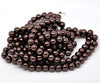 BD660 - 10mm Brown Coffee Glass Pearl Imitation Round Beads - 16 inch strand (Approx. 40 beads per strand) - Hole Size: 0.7mm