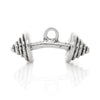 P275 - 10 pcs. Antique Silver Spiral Curved Dumbbell Gym Weight Charms Pendants - 23mm X 10mm (0.91 x 0.4 inch) - Hole Size: 2mm