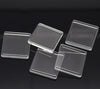 CA285 - 10 pcs. Square Clear Glass Dome Seals Tiles - 25mm (1 in)