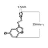 W012 - 10 pcs. Silver Tone Chemistry Science Molecule Serotonin Charms Pendants - 25mm X 13mm - 1 in x 0.5 in