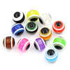 BD496A - 100 pcs Round Resin Evil Eye Striped Spacer Beads - 8mm - Assortment - Hole Size: 1.6mm