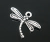 P117 - 10 pcs. Antique Silver Dragonfly Charms Pendants - 15mm x 17mm