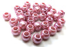 BD574 - 100 pcs Pink Blush Smooth ABS Plastic Ball Spacer Beads - 12mm - Large Hole: 5mm - Fits European Cords and Paracord!