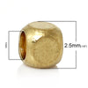 BD543 - 500pcs Gold Plated Copper Polygon Cuboid Spacer Seed Faceted Beads - 2.5mm x 2.5mm