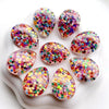 CA980 - 10 pcs Druzy Resin Embellishment Cabochons - 18mm x 13mm - Glitter Style - Rainbow - Multicolor - Teardrop