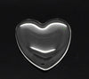 CA921 - 10 pcs. Heart Clear Round Glass Dome Seals Tiles - 25mm (1 in) - 6mm Thick
