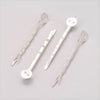 H058 - 50 pcs. Silver Plated Bobby Pins - 8mm Glue Pad - Ripple Pattern - 52mm x 8mm (2.05 in x 3/8 in)