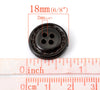 BU003 - 100 pcs Dark Brown Buttons- 18mm (6/8 in) - 4 holes