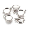 TC010 - 5 pcs Silver Tone Brooch Clips - 45mm - 28mm Glue Pad - Dome Housing Setting
