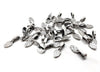 P2229 - 100 pcs. Antique Silver Tone Small Spoon Tag Glue On Bails - 16mm x 5.5mm - Hole Size: 2.5mm x 4.5mm