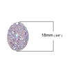 CA012 - 10 pcs Druzy Resin Embellishment Oval Cabochons Mauve Pastel Light Purple - 18x13mm - 18mm x 13mm