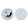 CA280 - 10 pcs Circle Black and White Cat Glass Round Dome Seals Tiles Cabochons - 18mm
