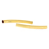 BD452 - 200 pcs. Gold Plated Noodle Tube Long Thin Curved Beads - 29mm x 3mm (1.14" x 0.12")