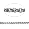 N114 - 1M (3.28 Ft) - 304 Stainless Steel Rolo Link-Opened Chain - 2.3mm Links - Tarnish Resistant!