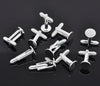 CU048 - Lot of 10 Silver Plated Cuff Links (5 pairs) - 10mm Glue Pad