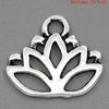 P780 - 50pcs. Antique Silver Lotus Flower Charms Pendants - 17 x 14mm