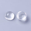 CA582 - Lot of 100 Circle Clear Round Glass Dome Seals Tiles - 10mm (0.4 in) - 3.5mm Thick - Flatback