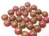 CA689 - 10 pcs Druzy Resin Embellishment Cabochons - 12mm - Glitter Style - Light Pink with Gold - Bi-Color