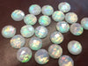 CA922 - 10 pcs Resin Round Embellishment Circle Cabochons Metal Mosaic Foil - White Multicolor - 12mm - Faceted