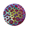 CA1025 - 10 pcs Resin Embellishment Druzy Cabochons Red Yellow Swirl Multicolor AB - 25mm (1 inch)