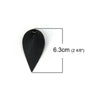 P645 - 10 pcs. Dark Brown Faux Leather Dangle Charms Pendants - Pinch Leaf - Silver Tone Jump Ring - 63mm (2.5") - Great for Earrings or Dangles