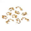 E493 - 10 pcs. Golden Earring Clips Settings Lever Back with Loop - 15mm x 13.5mm - Great for Non-pierced Unpierced Ears