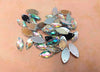 CA956 - 10 pcs Acrylic Embellishment Marquise Faceted Cabochons - Clear Multicolor - 15mm x 7mm - Sew On - 2 Holes