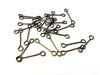 A056 - 100 pcs. Antique Bronze Eye Pins - Double Loop - 21mm - Hole Size: 2.8mm - 21 Gauge