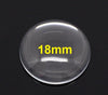 CA281 - 10 pcs. Circle Clear Round Glass Dome Seals Tiles - 18 mm (0.71 in)
