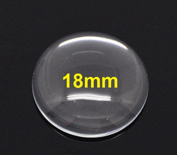 CA281 - 10 pcs. Circle Clear Round Glass Dome Seals Tiles - 18 mm (0.71 in)