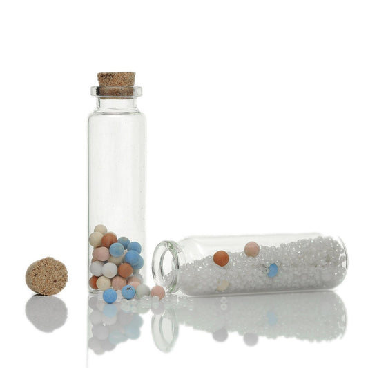 S022 - 5 pcs. Glass Tube Jewelry Bead Storage Vials Potion Cylinder Bottles with Corks - 79mm x 22mm - 735mm Depth per vial