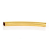 BD452 - 200 pcs. Gold Plated Noodle Tube Long Thin Curved Beads - 29mm x 3mm (1.14" x 0.12")