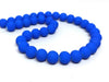 BD227 - 40 Beads - 10mm Cobalt Blue Rubberized Glass Round Beads - 15.7" strand - Approx 40 beads per strand - Hole Size: 1.3mm