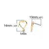 E722 - 10 pcs. (5 pairs) Gold Plated Earring Posts/Bases/Studs/Settings with Loop - Hammered Style - Heart - 14mm x 12mm - Hole Size: 1mm