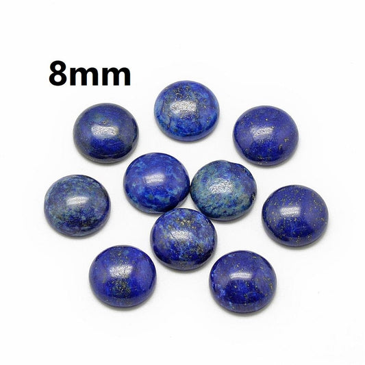 CA985 - 10 pcs Lapis Lazuli Blue Stone Embellishment Cabochons - 8mm - Round