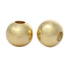 BD507 - 200 pcs Real Gold Plated 18K Smooth Ball Spacer Beads- 3mm