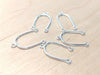E797 - 20 pcs. Silver Plated U-Shaped 3 Hole Connectors - 3 Holes - 27mm x 18mm - Hole Size: 1.5mm - Great for Earrings! 3 Loops