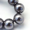 BD104 - 4mm Silver Charcoal Glass Pearl Imitation Round Beads - 32 inch strand - Approx. 210 beads - Hole Size: 1mm