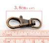 CL155 - LARGE - 20 pcs. Copper Tone Lobster Swivel Clasps for Key Ring - 37 x 16mm - Claw Clasps