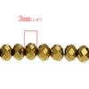 BD163 - 149 pcs. - 4mm x 3mm Golden Glass Crystal Rondelle Faceted Beads - 18 1/4" strand (46.5cm)