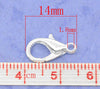 CL045A - 100 pcs. Silver Plated Lobster Clasps - 14mm X 8mm - Fits Thomas Sabo - Claw Clasps
