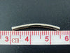 BD351 - 100 pcs. Antique Silver Noodle Tube Long Thin Smooth Curved Beads - 25mm x 2mm (1") - Made of Copper! High Quality! Hole Size: 1.5mm