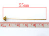 A037 - 30 pcs. Antique Gold Tone 3D Fancy Cap Hat Ball Head Pins - 55mm x 0.7mm (2.17") - 21 Gauge