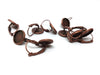 E311 - 10 pcs. Antique Copper Earring Clips Settings Lever Back Bezels Cabochons - 12mm Glue Pad Setting