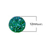 CA130 - 10 pcs Druzy Resin Embellishment Cabochons Green AB- 12mm (1/2 in)