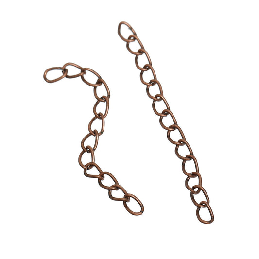 N130 - 100 pcs. - Antique Copper Extender Extension Chain Links Tails - 2 inch