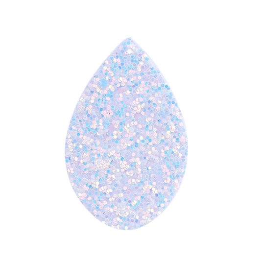 P736 - 10 pcs. White Multicolor Faux Leather Dangle Charms Pendants - Teardrop - 55mm (2.17") - Great for Light Earrings, Necklaces or Dangles