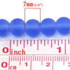 BD006 - 8mm Blue Frosted Glass Round Beads - 12" strand (30cm) - Approx 40-42 beads per strand - Hole Size: 1.5mm