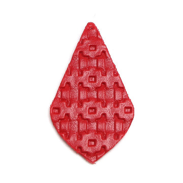 P1134 - 10 pcs. Red Faux Leather Dangle Pendants - Diamond Teardrop - Weave - 58mm (2.3") - Great for Earrings! Double-Sided